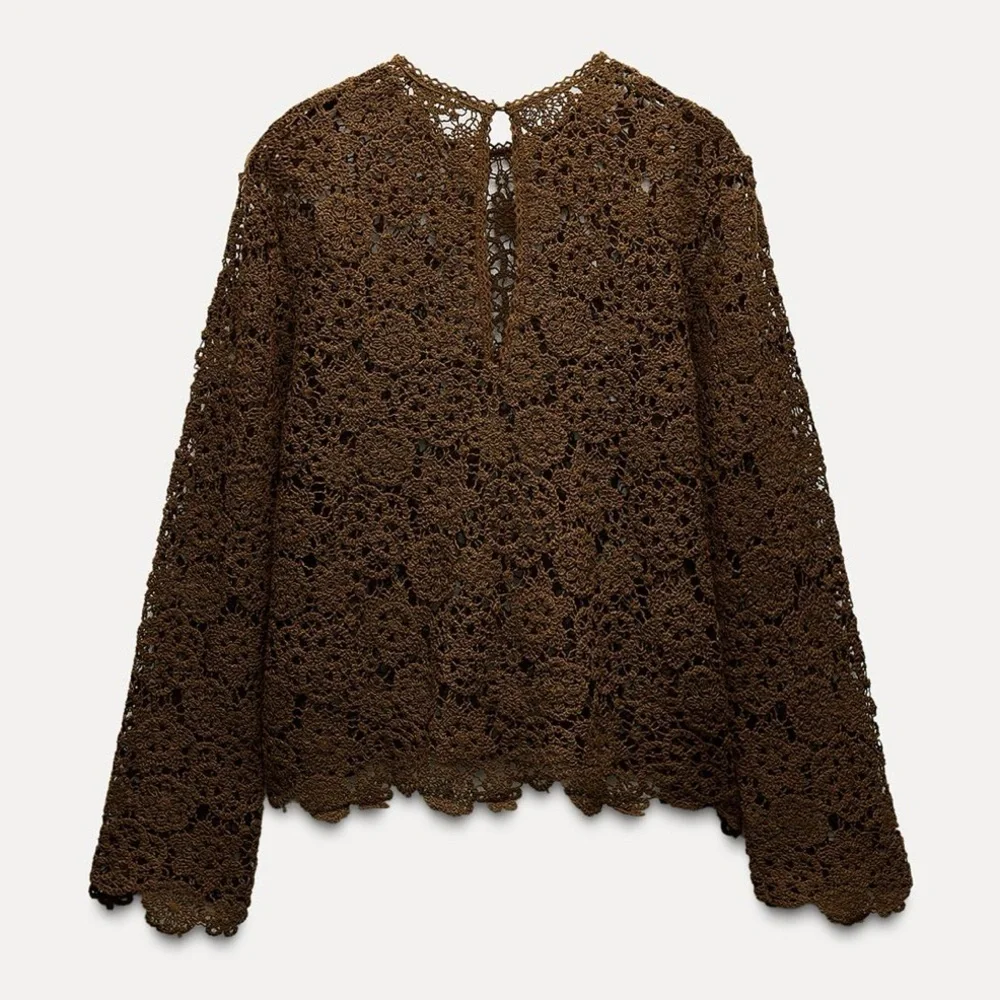 NEW ZARA CROCHET SUMMER/VACATION KNIT TOP SIZE S